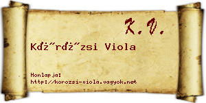 Körözsi Viola névjegykártya